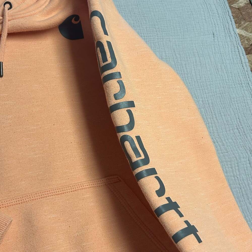 Carhartt Relaxed Fit Hoodie Peach Size M (8-10) - Picture 4 of 6